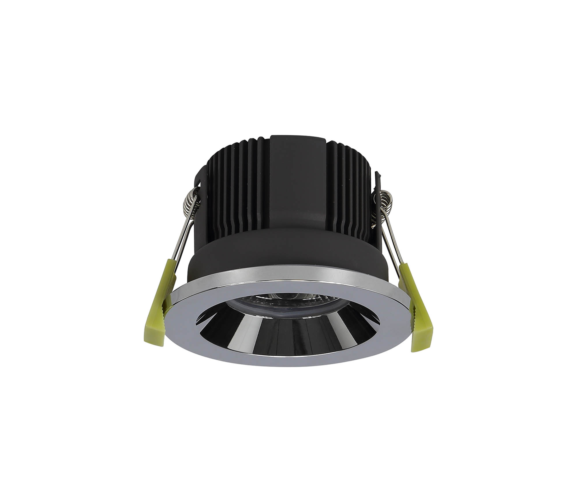 DM200675  Beck 11 FR; 11W; IP65 Chrome LED Recessed Angled Fire Rated Downlight; Cut Out 68mm; 2700K; PLUG IN DRIVER INCLUDED; 3yrs Warranty